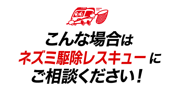 こんな場合はネズミ駆除レスキューにご相談ください!