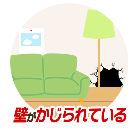 壁がかじられている